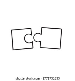 hand drawn doodle Puzzle line icon.cartoon style vector