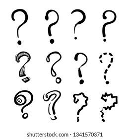 hand drawn doodle question marks vector element