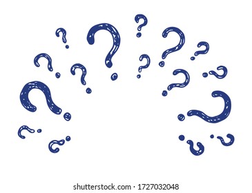 hand drawn doodle question marks