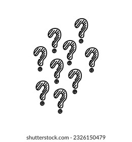 hand drawn doodle question marks