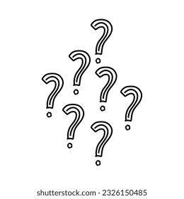 signos de interrogación de doodle dibujados a mano