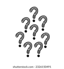 hand drawn doodle question marks