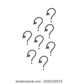 hand drawn doodle question marks