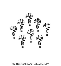 hand drawn doodle question marks