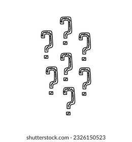 hand drawn doodle question marks