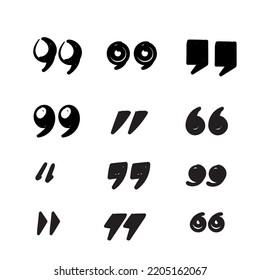 hand drawn doodle quotation mark illustration vector