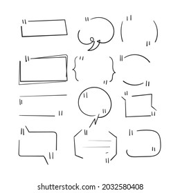 hand drawn doodle quote box frame icon illustration vector