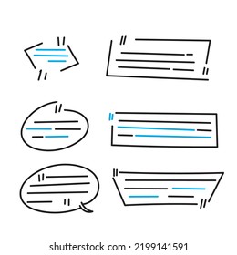 hand drawn doodle quote mark frame illustration vector