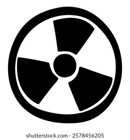 Hand drawn doodle radioactive sign isolated on white background. Vector illustration.