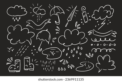 Hand drawn doodle rainy