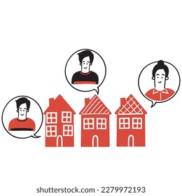 hand drawn doodle real estate ownership illustration vector