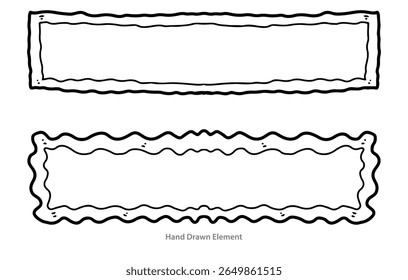 Bannière rectangulaire dessinée à la main, template design, forme d'Image vectorielle, arrière-plan blanc