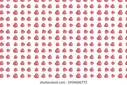 hand drawn doodle red hearts shape seamless pattern heart for wedding, mother, woman or valentines day white abstract background vector illustration