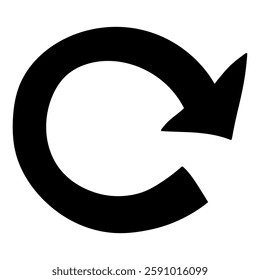 Hand drawn doodle refresh icon isolated on white background. Vector illustration.