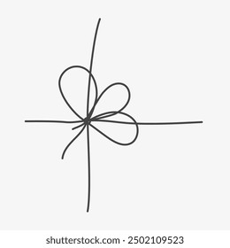 Hand drawn doodle ribbon bow. Vector illustration