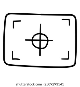 Handgezeichnetes Doodle-Gewehr, einzeln auf weißem Hintergrund. Vektorgrafik.