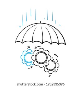 hand drawn doodle risk management icon illustration vector