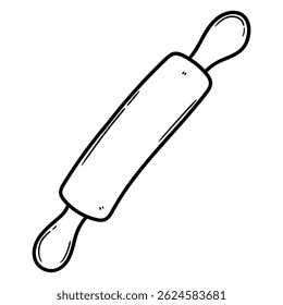 Doodle dibujado a mano rodillo aislado en un fondo blanco. Ilustración vectorial.