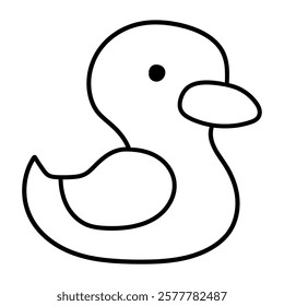 Hand drawn doodle rubber duck isolated on white background. Vector illustration.