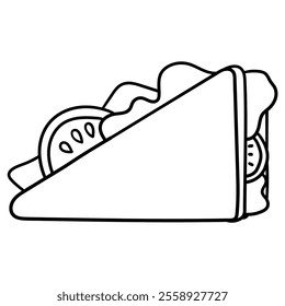 Hand drawn doodle sandwich isolated on white background. Vector illustration.