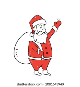 hand drawn doodle santa claus illustration vector