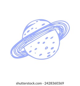 Hand Drawn Doodle Saturn Planet Illustration
