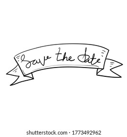 hand drawn doodle save the date typography illustration doodle vector