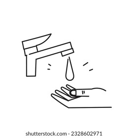 hand drawn doodle save water icon illustration