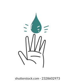 hand drawn doodle save water icon illustration