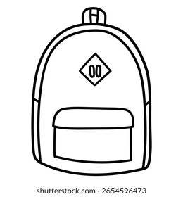 Dibujado a mano doodle mochila escolar aislado sobre fondo blanco. Ilustración vectorial.