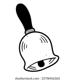 Hand drawn doodle school bell isolated on white background. Vector illustration.