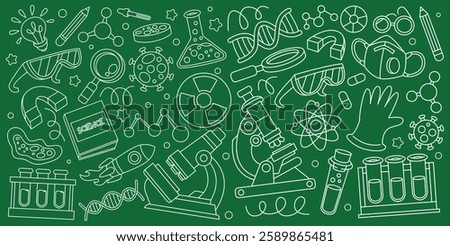 Hand drawn doodle science and chemistry background element