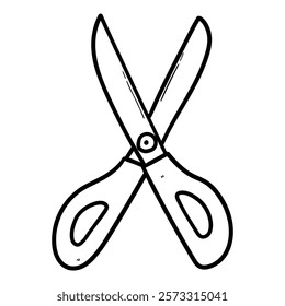 Hand drawn doodle scissors isolated on white background. Vector illustration.