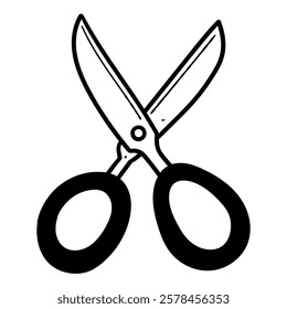 Hand drawn doodle scissors isolated on white background. Vector illustration.