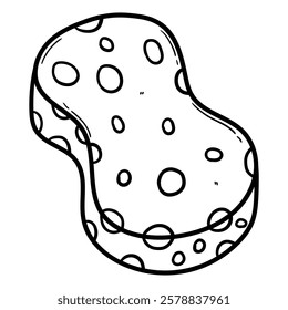 Hand drawn doodle scouring pad isolated on white background. Vector illustration.