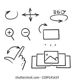 hand drawn doodle screen settings icon related illustration vector