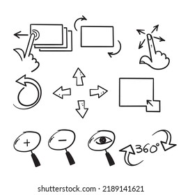 hand drawn doodle screen settings icon related illustration vector