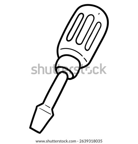 Hand drawn doodle screwdriver isolated on white background. Vector illustration.