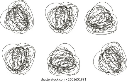 Hand Drawn Doodle Scribble Chaos Path Messy Lines