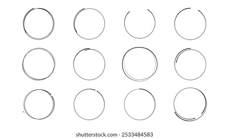 Círculos de Rabiscar Rabiscar Desenhados à Mão