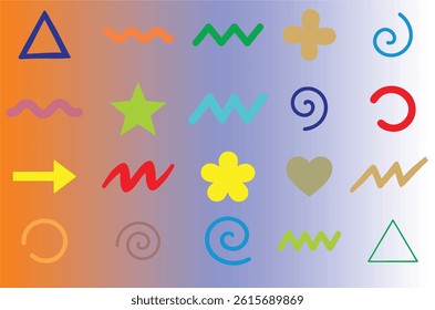 Hand drawn doodle Scribble design elements. Frame, heart, emphasis, Arrow, square, spiral, waves, brackets, crown, line, triangle, check mark sketches. Easy to change color, size or manipulate. EPS10