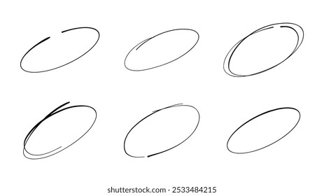 Hand Drawn Doodle Scribble Ovals