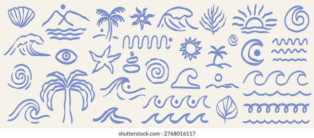 Hand drawn doodle sea