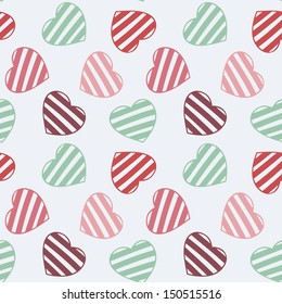 hand drawn doodle seamless pattern of hearts