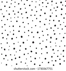 Hand Drawn Doodle Seamless Pattern With Black Dots