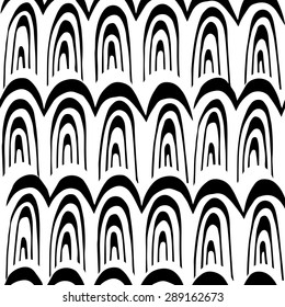 Hand drawn doodle seamless pattern or texture. Black and white wave pattern . Can be used for wallpaper, pattern fills, web page background, surface textures.