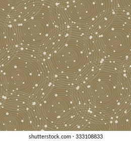 Hand drawn doodle seamless pattern with abstract circles.