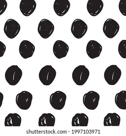 Hand drawn doodle seamless  vector pattern. Black and white scribbles digital texture. Marker or pen ink outline wallpaper background. Geometric and abstract.
