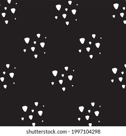Hand drawn doodle seamless  vector pattern. White scribbles over black background digital texture. Marker or pen ink outline wallpaper. Geometric and abstract.