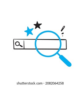 vector de ilustración de barra de búsqueda de doodle dibujado a mano